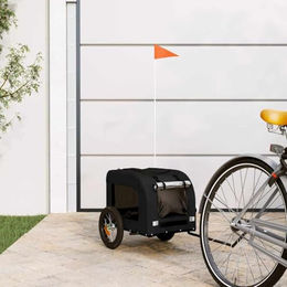 vidaXL Fahrradanhänger für Hunde Schwarz aus wasserabweisendem Oxford-Gewebe – Bild 1 von 5