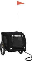 VidaXL Fahrradanhänger für Hunde Schwarz aus wasserabweisendem Oxford-Gewebe mit Reflektoren und Flagge 124 x 65 x 66 cm – Bild 1 von 6