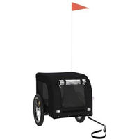 Produktbild von VidaXL Fahrradanhänger für Hunde Schwarz aus wasserabweisendem Oxford-Gewebe mit Reflektoren und Flagge 124 x 65 x 66 cm