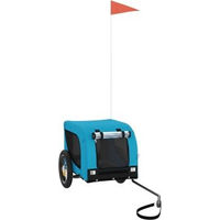 Produktbild von VidaXL Fahrradanhänger für Hunde und Katzen aus wasserabweisendem Oxford-Gewebe Blau Schwarz 124 x 53 x 53 cm