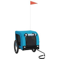 Produktbild von VidaXL Fahrradanhänger für Hunde und Katzen aus wasserabweisendem Oxford-Gewebe Blau Schwarz 124 x 65 x 66 cm
