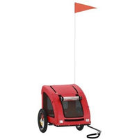 Produktbild von vidaXL Fahrradanhänger für Hunde und Katzen aus wasserabweisendem Oxford-Gewebe Rot 124x53x53cm