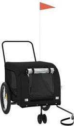 VidaXL Fahrradanhänger für kleine Hunde aus wasserabweisendem Oxford-Gewebe Schwarz 134 x 68 x 74 cm – Bild 1 von 3