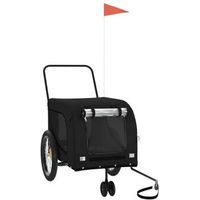 Produktbild von VidaXL Fahrradanhänger für kleine Hunde aus wasserabweisendem Oxford-Gewebe Schwarz 134 x 68 x 74 cm