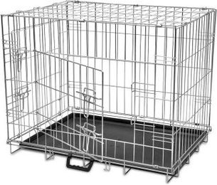 vidaXL Faltbare Hundebox aus Draht Transportbox Größe L in Schwarz oder Silber – Bild 1 von 8