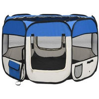 Produktbild von VidaXL faltbarer Welpenlaufstall blau 90 x 58 cm