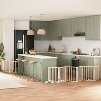 Produktbild von vidaXL Faltbares Hundetor aus Pappelholz mit Tür 450 cm 9-teilig Absperrung