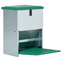 vidaXL Feedomatic Geflügel Futterautomat mit Pedal für Hühner 12kg Metall - 12 kg – Bild 1 von 5