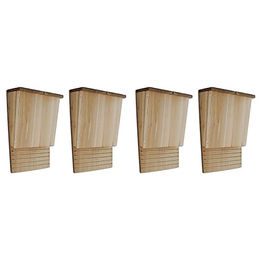 vidaXL Fledermauskasten Set aus Holz 4er Pack Braun 22 x 12 x 34 cm – Bild 1 von 9