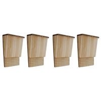 Produktbild von vidaXL Fledermauskasten Set aus Holz 4er Pack Braun 22 x 12 x 34 cm