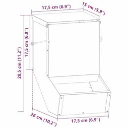 vidaXL Futternapf für Kaninchen aus Metall in Silber – Bild 1 von 3