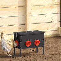 Produktbild von vidaXL Futtertrog für Hühner aus Metall in Schwarz 41,5 x 20,5 x 33 cm