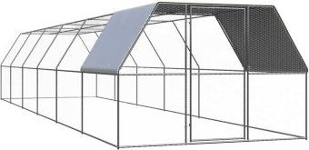 vidaXL Geflügelstall aus Metall als Hühnerstall und Freilaufgehege für Hühner und Enten 3 x 12 x 2 m – Bild 1 von 13