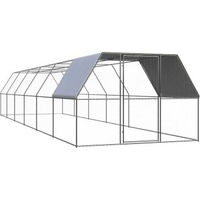 Produktbild von vidaXL Geflügelstall aus Metall als Hühnerstall und Freilaufgehege für Hühner und Enten 3 x 12 x 2 m