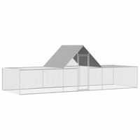 Produktbild von vidaXL Geflügelstall Hühnerstall Gehege aus verzinktem Stahl Silber 6x2x2m