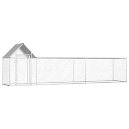 vidaXL Geflügelstall Hühnerstall und Kleintiergehege aus verzinktem Metall 5 x 1 x 1,5 m in Silber – Bild 1 von 11