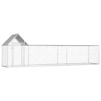 Produktbild von vidaXL Geflügelstall Hühnerstall und Kleintiergehege aus verzinktem Metall 5 x 1 x 1,5 m in Silber