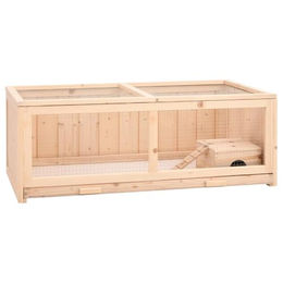vidaXL Hamsterkäfig aus Massivholz Tanne für Hamster Mäuse und Meerschweinchen Braun 104x52x38 cm – Bild 1 von 8