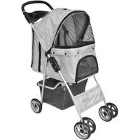 Produktbild von vidaXL Haustier-Buggy für Hunde und Katzen grau aus wasserabweisendem Polyester
