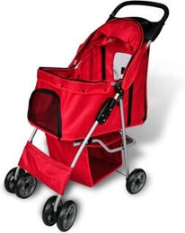 vidaXL Haustier-Buggy für kleine Rassen aus wasserabweisendem Polyester in Rot - 1 Stk. – Bild 1 von 7