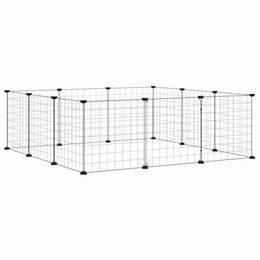 vidaXL Haustierkäfig 12-teilig aus Stahl Schwarz 35x35 cm – Bild 1 von 4