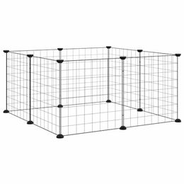 vidaXL Haustierkäfig 8-teilig aus Metall Schwarz 35x35x35 cm - 8 x 35 cm – Bild 1 von 13