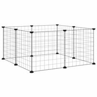 Produktbild von vidaXL Haustierkäfig 8-teilig aus Metall Schwarz 35x35x35 cm - 8 x 35 cm
