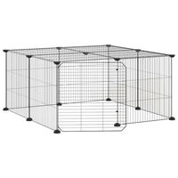 Produktbild von vidaXL Haustierkäfig aus Metall für Kaninchen Schwarz 35x35 cm - 12 x 35 cm