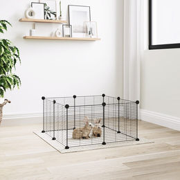 vidaXL Haustierkäfig aus Metall Schwarz 8-teilig 35x35 cm - 8 x 35 cm – Bild 1 von 5