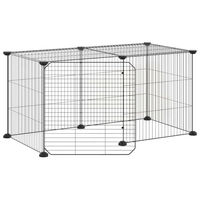 Produktbild von vidaXL Haustierkäfig aus Stahl Schwarz 35x35 cm für Kaninchen