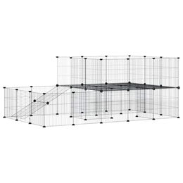 vidaXL Haustierkäfig aus Stahl Schwarz 35x35 cm für Kaninchen – Bild 1 von 8