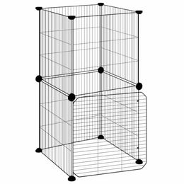 vidaXL Haustierkäfig aus Stahl Schwarz 35x35 cm für Kaninchen – Bild 1 von 8