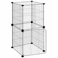 Produktbild von vidaXL Haustierkäfig aus Stahl Schwarz 35x35 cm für Kaninchen