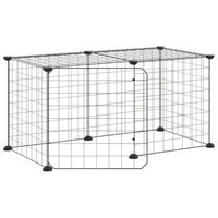 Produktbild von vidaXL Haustierkäfig aus Stahl Schwarz 35x35 cm für Kaninchen