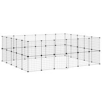 Produktbild von vidaXL Haustierkäfig aus Stahl Schwarz 35x35 cm für Kaninchen und Welpen