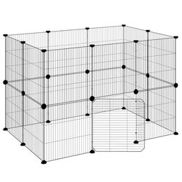 vidaXL Haustierkäfig aus Stahl Schwarz 35x35 cm für Kaninchen und Welpen – Bild 1 von 8