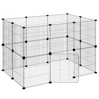 Produktbild von vidaXL Haustierkäfig aus Stahl Schwarz 35x35 cm für Kaninchen und Welpen