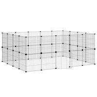 Produktbild von vidaXL Haustierkäfig für Kaninchen aus Metall Schwarz 35x35 cm