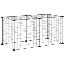 vidaXL Haustierkäfig für Kaninchen Schwarz 35x35 cm aus Metall – Bild 1 von 8