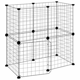 vidaXL Haustierlaufstall aus Metall für Kaninchen Schwarz 35x35 cm - 12 x 35 cm – Bild 1 von 8