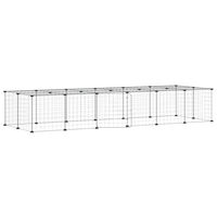 Produktbild von vidaXL Haustierlaufstall aus Metall für Kaninchen und Welpen Schwarz 35x35 cm
