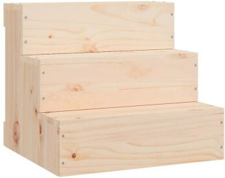 VidaXL Haustiertreppe aus Holz in Natur Braun Größe M 40x37,5x35 cm – Bild 1 von 3