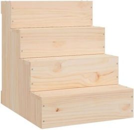 Produktbild von vidaXL Haustiertreppe aus Holz in Natur Größe L 40x49x47 cm