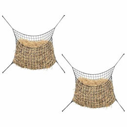 vidaXL Heunetze 2er Set Schwarz aus Kunststoff für Pferde und Ponys – Bild 1 von 4