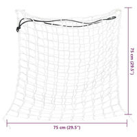 Produktbild von vidaXL Heunetze Set aus 2 Stück, runde Futtersparnetze für Pferde und Ponys aus Kunststoff, Weiß - 2 x 0,75 m