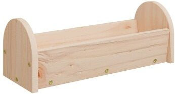 vidaXL Heuraufe aus massivem Holz für Kaninchen, Meerschweinchen, Chinchilla und Hamster, 28 x 10 x 10 cm, Natur/Beige – Bild 1 von 3