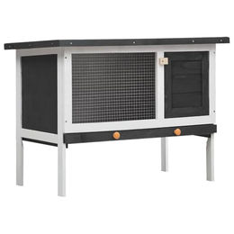 vidaXL Holz Kaninchenstall für Kleintiere in Grau und Grün – Bild 1 von 8