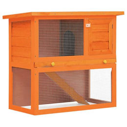 vidaXL Holz Kaninchenstall mit 1 Tür für Kleintiere – Bild 1 von 9