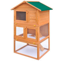 Produktbild von vidaXL Holz Kaninchenstall mit 3 Stockwerken für Kaninchen und Kleintiere
