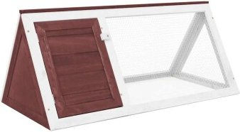 VidaXL Holz Kaninchenstall und Kleintierstall für Kaninchen Hühner oder Enten in Rosa und Braun – Bild 1 von 3